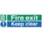 Stewart Superior Fire Exit Sign Keep Clear W450xH150mm Self-adhesive Vinyl