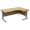 Trexus Contract Plus Radial Desk / Right Hand / Silver Legs / 1800mm Wide / Oak