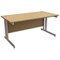 Trexus Contract Plus Rectangular Desk / Silver Legs / 1600mm Wide / Oak