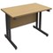 Trexus Contract Plus Rectangular Return Desk / Graphite Legs / 1000mm Wide / Oak