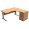 Sonix Premier Radial Desk / Right Hand / With Pedestal / 1600mm Wide / Beech