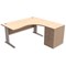 Sonix Premier Radial Desk / Right Hand / With Pedestal / 1600mm Wide / Maple