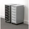 Multi Drawer Storage Cabinet - Steel - 6 Drawers - Silver and Black