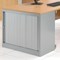 Bisley Desk-high Side-opening Eurotambour / Silver Frame / Silver Shutters / Beech Top