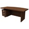 Adroit Virtuoso Bow-Fronted Executive Desk with Left Hand Pedestal / 1800mm Wide / Dark Walnut