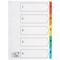 5 Star Index Dividers, 1-5, Multicoloured Mylar Tabs, A4, White