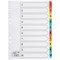 5 Star Index Dividers, 1-10, Multicoloured Mylar Tabs, A4, White