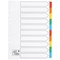 5 Star Index Dividers, 10-Part, Multicoloured Mylar Tabs, A4, White