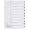 5 Star Index Dividers, 1-10, Mylar Tabs, A4, White
