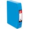 5 Star Plastic Box File, Twin Clip Lock, 70mm Spine, Foolscap, Blue