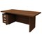 Adroit Virtuoso Rectangular Desk with Left Hand Pedestal / 1800mm Wide / Dark Walnut
