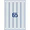 Avery Inkjet Mini Labels, 65 per Sheet, 38.1x21.2mm, White, J8651-100, 6500 Labels
