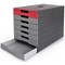 Durable Idealbox Pro 7 Drawer Box, 7 Drawers, Red and Grey