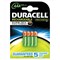 Duracell StayCharged Long-life Rechargeable Battery, 850mAh, 1.2V, AAA, Pack of 4
