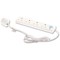 4-Way Extension Lead, Power Surge Strip, Spike Protection, 2m, White