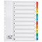 5 Star Maxi Index Dividers, Extra Wide, 1-10, Multicoloured Mylar Tabs, A4, White