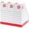 5 Star Magazine File, Self-locking, Part-recycled, A4+, Red & White, Pack of 10