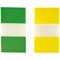 5 Star Index Flags, Yellow & Green, Pack of 2 x 50