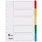 5 Star Elite Plastic File Dividers, 5-Part, Multicoloured Tabs, A4, White