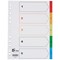 5 Star Elite Plastic Index Dividers, 1-5, Multicoloured Tabs, A4, White