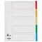 5 Star Elite Plastic File Dividers, Extra Wide, 5-Part, Multicoloured Tabs, A4, White