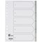 5 Star Elite Plastic Index Dividers, 1-5, Grey Tabs, A4, White