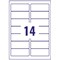 Avery J8163-25 Inkjet Labels, 14 Per Sheet, 99.1x38.1mm, White, 350 Labels