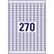 Avery J8659-25 Inkjet Labels, 270 Per Sheet, 17.8x10mm, White, 6750 Labels