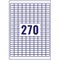 Avery L4730REV-25 Laser Labels, 270 Per Sheet, 17.8 x 10mm, White, 6750 Labels