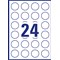Avery L4851REV-25 Removable Labels, 24 Per Sheet, 37mm Diameter, 600 Labels