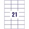 Avery 3652 Multi-Purpose Labels, 21 Per Sheet, 70x42.3mm, White, 2100 Labels