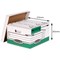 Bankers Box Storage Boxes, Green & White, Pack of 10