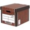 Bankers Box Premium Presto Tall Storage Box, Woodgrain, Pack of 5