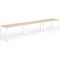 Impulse 3 Person Bench Desk, Side by Side, 3 x 1600mm (800mm Deep), White Frame, Maple