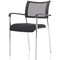 Brunswick Visitor Chair, With Arms, Chrome Frame, Black