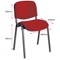 ISO Black Frame Stacking Chair, Red