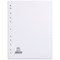 Elba Reinforced Board Subject Dividers, 20-Part, Blank Tabs, A4, White