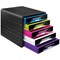 CEP Smoove 5 Drawer Set, Black & Assorted Coloured Drawers