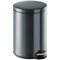 Durable Powder Coated Metal Pedal Bin Round 20 Litre Charcoal