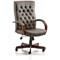 Chesterfield Leather Executive Chair, Brown, Assembled
