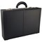 Monolith Leather Look Expandable Brief Case, Black