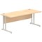 Impulse 1800mm Rectangular Desk, Silver Cantilever Leg, Maple
