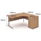 Impulse 1800mm Corner Desk with 600mm Desk High Pedestal, Right Hand, Silver Cantilever Leg, Beech