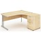 Impulse 1800mm Corner Desk with 600mm Desk High Pedestal, Right Hand, Silver Cantilever Leg, Maple
