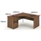 Impulse 1600mm Corner Desk with 600mm Desk High Pedestal, Left Hand, Panel End Leg, Walnut