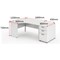 Impulse 1600mm Corner Desk with 800mm Desk High Pedestal, Left Hand, Panel End Leg, White