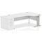 Impulse 1800mm Corner Desk with 800mm Desk High Pedestal, Right Hand, Silver Cable Managed Leg, White