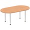 Impulse Boardroom Table, 1800mm, Oak, Silver Post Leg
