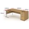 Impulse 1600mm Corner Desk with 800mm Desk High Pedestal, Left Hand, Silver Cantilever Leg, Oak