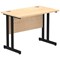 Impulse 1000mm Slim Rectangular Desk, Black Cantilever Leg, Maple